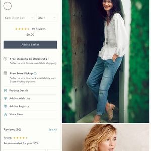 Anthropologie’s Meadow Rue Clop Dot sheer blouse with camisole sz med